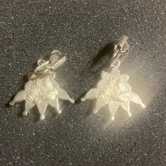 Vintage Native American turquoise petit point cluster clip on earrings EUC - Picture 4 of 5